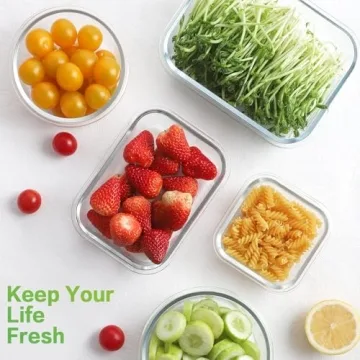 HOMBERKING 18 Piece Glass Food Storage Containers Set