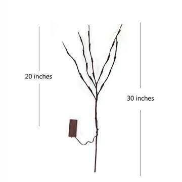 DK177 2 Pack Led Branch Light Battery Operated Lighted Branch Vase Filler Willow Tree Artificial Lit...