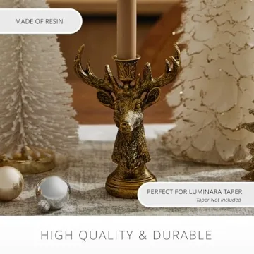 Luminara Reindeer Taper Holder for Flameless Candles