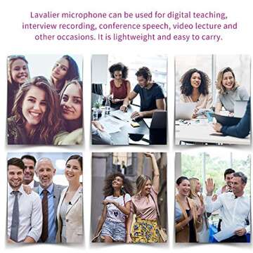 Yichuang Professional Dual Lapel Lavalier Microphone,Easy to Clip-on Handsfree Omnidirectional Condenser Interview Lapel Mic,Compatible with iPhone,YouTube,Podcast(3.5M)