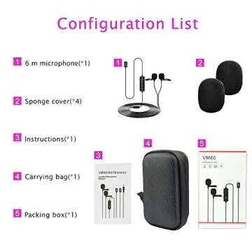 Yichuang Professional Dual Lapel Lavalier Microphone,Easy to Clip-on Handsfree Omnidirectional Condenser Interview Lapel Mic,Compatible with iPhone,YouTube,Podcast(3.5M)