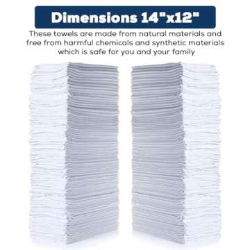 SIMPLI-MAGIC 79006-100PK Shop Towels 14”x12”, White, 100 Count (Pack of 1)