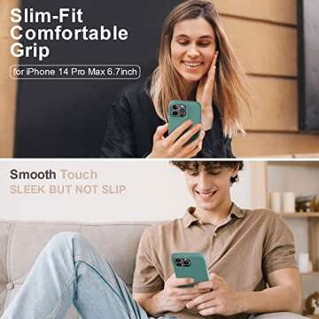 Vooii Compatible with iPhone 14 Pro Max Case, Upgraded Slim Liquid Silicone Case, [Anti-Scratch Soft...