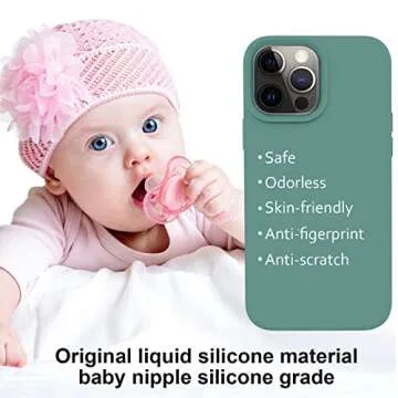 Vooii Compatible with iPhone 14 Pro Max Case, Upgraded Slim Liquid Silicone Case, [Anti-Scratch Soft Microfiber Lining] Full Covered Soft Gel Rubber 14 Pro Max iPhone Case 6.7 inch - Pine Green