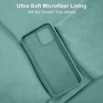 Vooii Compatible with iPhone 14 Pro Max Case, Upgraded Slim Liquid Silicone Case, [Anti-Scratch Soft Microfiber Lining] Full Covered Soft Gel Rubber 14 Pro Max iPhone Case 6.7 inch - Pine Green