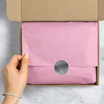 Jillson Roberts Bulk 480-Sheet Count 20" x 30" Recycled Tissue Paper Available in 30 Colors, Pastel Pink