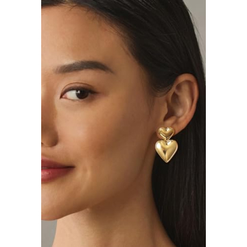 Elegant Gold Heart Earrings for Women – Perfect Gift Idea