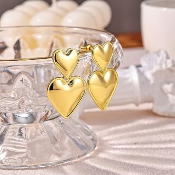 Elegant Gold Heart Earrings for Women – Perfect Gift Idea