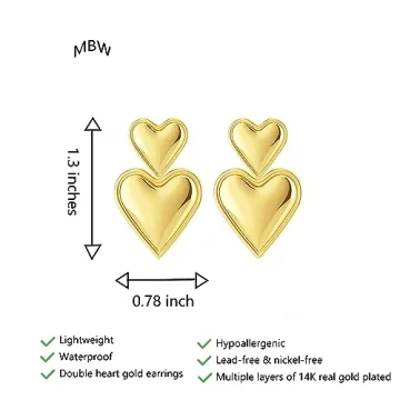 Elegant Gold Heart Earrings for Women – Perfect Gift Idea