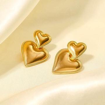 Elegant Gold Heart Earrings for Women – Perfect Gift Idea