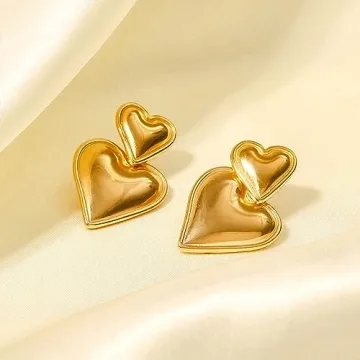 Elegant Gold Heart Earrings for Women – Perfect Gift Idea