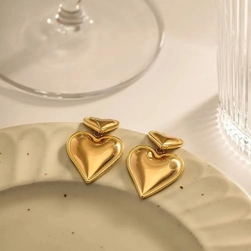 Elegant Gold Heart Earrings for Women – Perfect Gift Idea