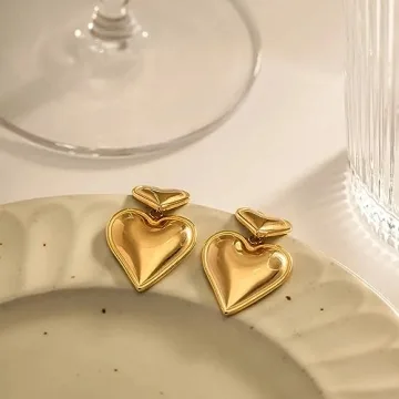 Elegant Gold Heart Earrings for Women – Perfect Gift Idea