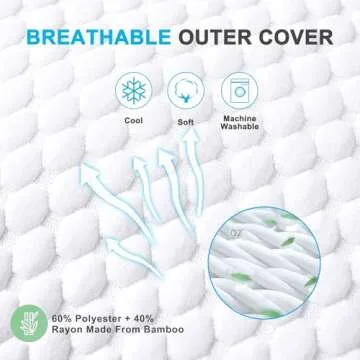 Cooling Bed Pillows Queen Size Set of 2, Shredded Memory Foam Pillows Cool Cold Pillow for Side Back Stomach Sleepers, Gel Pillow Adjustable Firm Pillows Soft Pillows for Sleeping 20x30 Pillow White