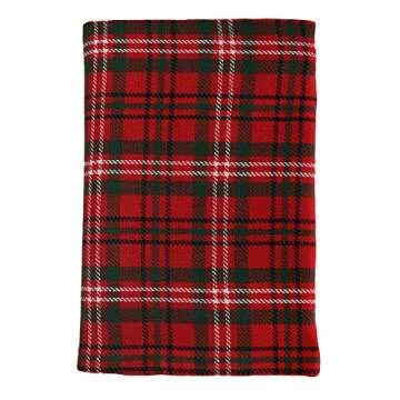 DG Collections Dinner Napkins, 100% Cotton Over Sized Kitchen Napkins, Set of 12 Pack (19 x 19 Inch) Red & Green Plaid for Christmas and Thanksgiving with Mitered Corner and Lint Free