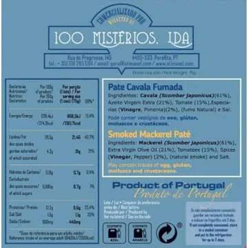 Portuguese Smoked Mackerel Pate | B Vitamins, Omega-3 | Tinned Seafood by Ati Manel | 3 x 75g Cans