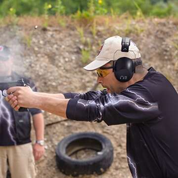 Pro For Sho 34dB NRR Hearing Protection Ear Muffs - Highest NRR in Compact Design, Noise Cancelling Headphones for Adults and Kids, Sensory Autism Ear Protection for Shooting, Gun Range, Mowing, Work