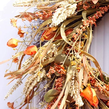 Dseap 24 Inch Fall Wreath for Autumn Decor