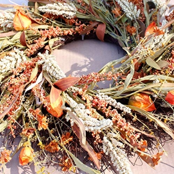 Dseap 24 Inch Fall Wreath for Autumn Decor