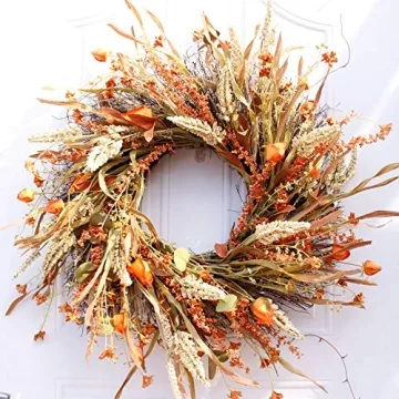 Dseap 24 Inch Fall Wreath for Autumn Decor