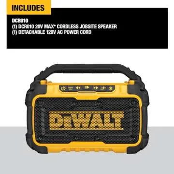 DEWALT 20V MAX Bluetooth Speaker - Rugged, Long-lasting, and Versatile