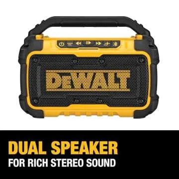 DEWALT Bluetooth Speaker with Phone Holder and Range