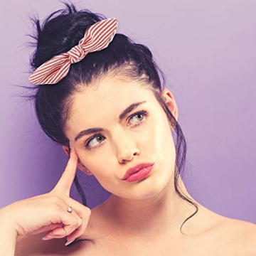 Yaomiao 12 Pieces Scrunchie Bows Soft No-Hurt Hair Ties