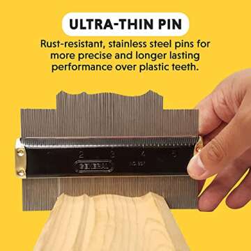 General Tools Contour Gauge 837 - 6" Angle Finder Tool for Home Improvement - Gadgets for Men