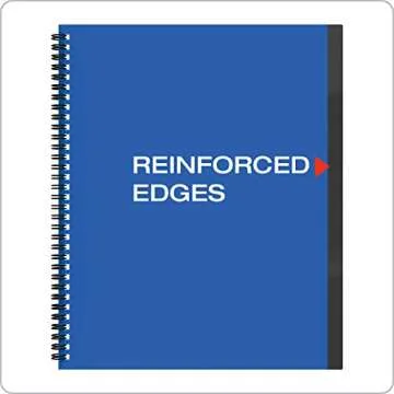 Oxford 10 Pocket Folder, Plastic Spiral Portfolio, Folder for School and Office, Multi-Pocket Paper Organizer, Anti-Tear Edges, 8 Clear Pockets, 2 Diagonal Interior Pockets, Letter Size, Blue (89331)