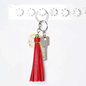 HOVEOX 20 Pieces 3.9 inch Faux Leather Tassel Bulk Keychain Tassels Artificial Leather Tassel Keychain Charms Bulk Leather Tassels for Jewelry Making and Craft