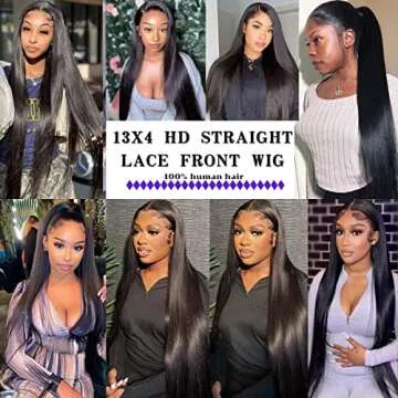 Straight Lace Front Wigs Human Hair 180% Density 13x4 HD Lace Front Wigs for Black Women 26inch Pre Plucked with Baby Hair Transparent Glueless Brazilian Straight Lace Frontal Wigs Natural HairLine