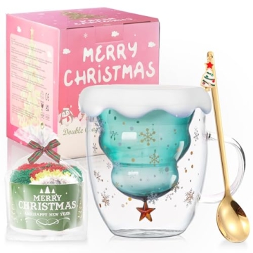 Binoster Cute Mugs - Charming Christmas Mug with Spoon