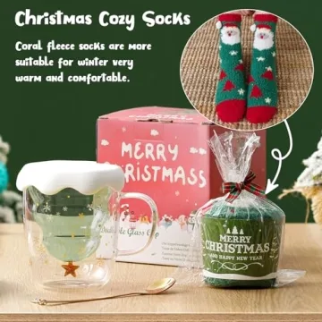 Binoster Cute Mugs - Charming Christmas Mug with Spoon