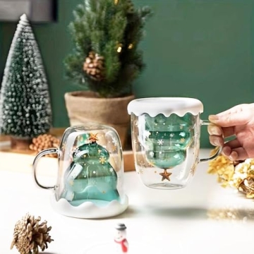 Binoster Cute Mugs - Charming Christmas Mug with Spoon