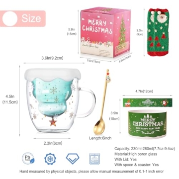 Binoster Cute Mugs - Charming Christmas Mug with Spoon