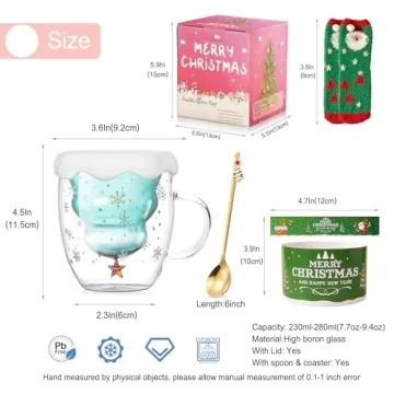 Binoster Cute Mugs - Charming Christmas Mug with Spoon