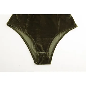 saqulopr Velvet Corset Bodysuit for Halloween & Parties