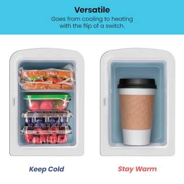 Chefman - Iceman Mini Portable Blue Personal Fridge Cools Or Heats & Provides Compact Storage For Sk...