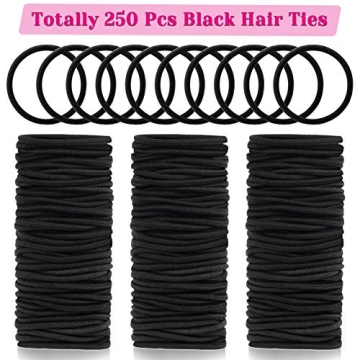 Durable Anezus 250 Pcs Black Hair Ties - Stylish and Functional