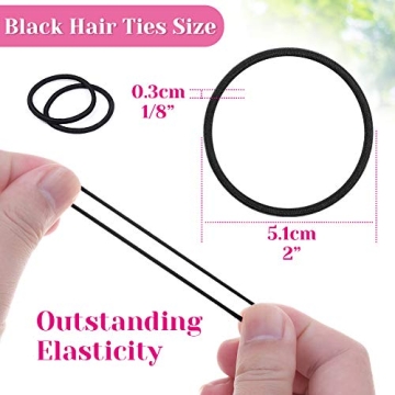 Durable Anezus 250 Pcs Black Hair Ties - Stylish and Functional