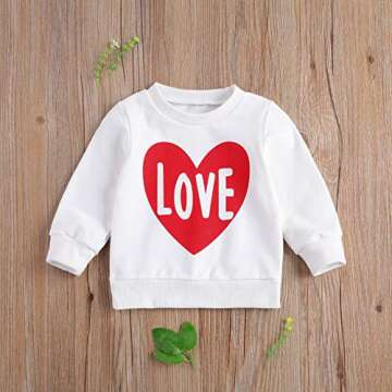 Toddler Valentine's Day Sweatshirt Cute Outfit for Girls