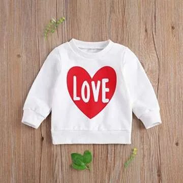 Toddler Valentine's Day Sweatshirt Cute Outfit for Girls