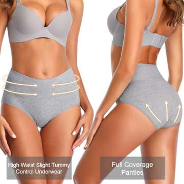 IROCUE High Waisted Postpartum Underwear Full Coverage Cotton Womens Underwear Soft Stretch Panties ...