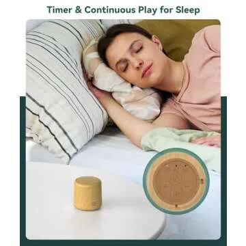 Portable Sound Machine Wood Grain Bundle with White Noise Machine for Adults,16 Soothing Sounds, Noise Canceling for Office&Sleeping, Sound Therapy for Home, Travel