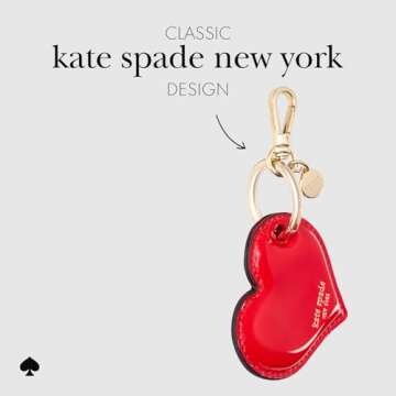 kate spade new york AirTag Charm Keychain - Heart-Shaped AirTag Holder with Luxe Gold Ring Clip for ...