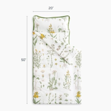 Cozy Toddler Nap Mat with Pillow and Blanket - Floral Design