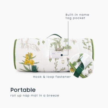 Cozy Toddler Nap Mat with Pillow and Blanket - Floral Design