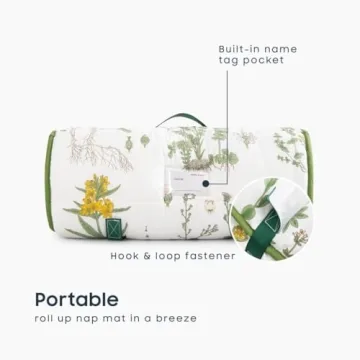 Cozy Toddler Nap Mat with Pillow and Blanket - Floral Design