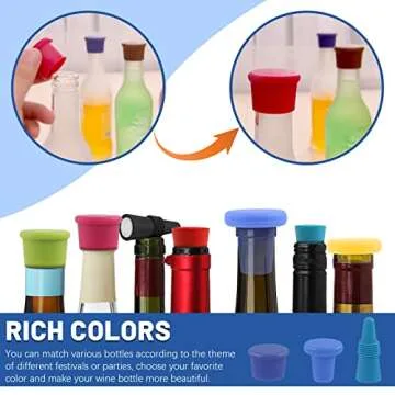 Buy Glarks 13Pcs Silicone Wine Stopper Set - Colorful & Reusable