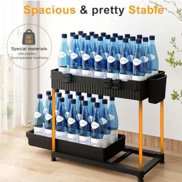 Sevenblue 3 Pack Under Sink Organizer, 2-Tier Multi-Use Kitchen Bathroom Organizers and Storage with Sliding Drawer，Bathroom Cabinet Organizer (Black)